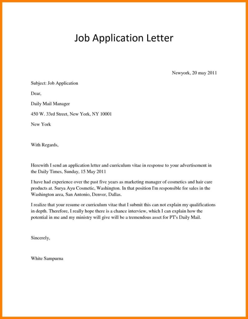 How To Write An Application Letter For Teaching Jobs In Abuja